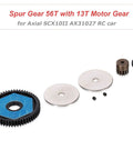 56T Spur Gear With 13T Motor Gear Upgrade For Axial SCX10 II AX31027 RC Car showcasing components on white background