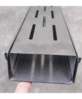 Close-up of Heavy Duty Trench Drainage System Kit For Courtyard, Lawn Path, Driveway And Outdoor Pathways, stainless steel grate.