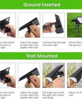 Instructional guide for installing Solar Spotlight Outdoor Lights 700 Lumen IP67 Waterproof Adjustable 6 Pack Warm White 3000K