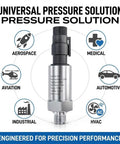 Industrial Grade Pressure Transducer With 0 To 232 PSI Range, 1 Quarter NPT Thread, Stainless Steel Gauge Sensor