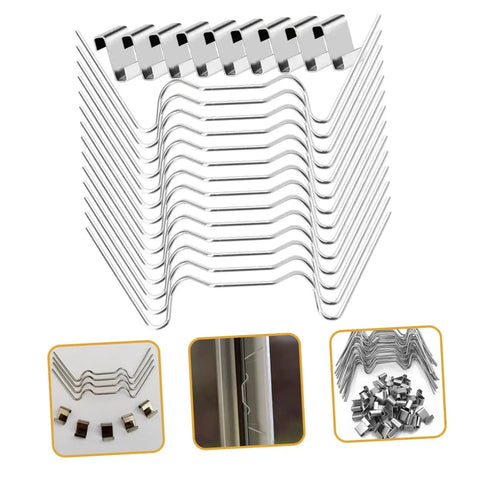 50 Pack Stainless Steel Greenhouse Clips For Glass Panels Fixing Clips And Film Covering Repair Kit Easy Secure For Glass And Plastic Panels In Greenhouses