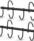 Two Pack Black Tack Rack With 360 Degree Swivel Hooks For Horse Bridle Hangers Portable Stall Barn Fence Trailer Organizer Six Hook Horse Gear Storage