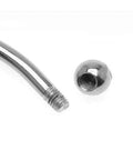 Five Silver Tone Open Bangle Bracelets With Screw End Ball Ends For Charms And Pendants DIY Jewelry Making Kit, showing a close-up of screw end and ball