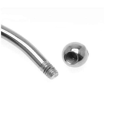 Five Silver Tone Open Bangle Bracelets With Screw End Ball Ends For Charms And Pendants DIY Jewelry Making Kit, showing a close-up of screw end and ball
