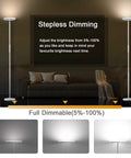 Super Bright Floor Lamp 30W 2400LM Sky LED Torchiere with 3 color temperatures, remote control, dimming, pearl white finish