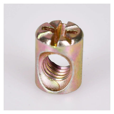 Heavy Duty M6 Barrel Nuts for Flat Pack Furniture Including Horizontal Hole Dowel Insert Nut Carbon Steel 10mm Available in Packs of 2 5 or 10