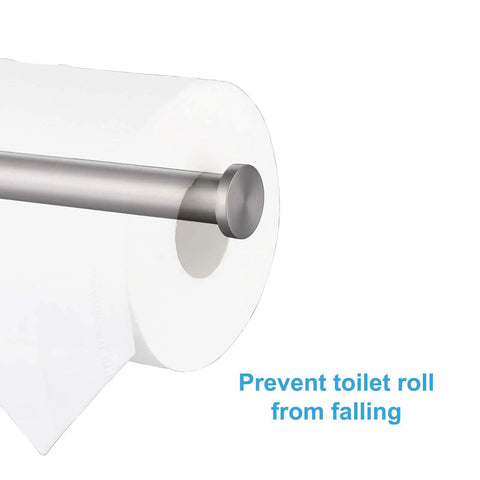 Brushed Nickel Toilet Paper Holder Wall Mount In SUS304 Stainless Steel with roll, rustproof round tissue roll dispenser.