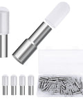 Heavy Duty Zinc Alloy Shelf Pegs With Slick Silicone Covers Hella Strong Dual Size Hardware For Kitchen Cabinets Closets Wood Furniture Brackets Knockout Home Upgrade Project in storage case.