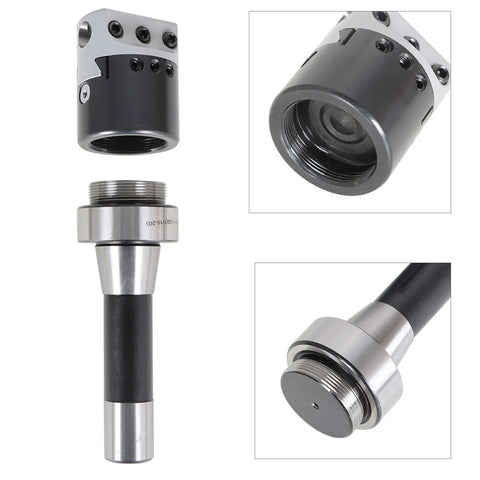 2 Inch Boring Head Set With R8 Shank, Includes 9 Pc 1/2 Inch Boring Bars And 3 Pc Hex Wrenches, Hardened Durable Milling Tool Kit