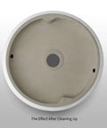 Bottom view of Round Bathroom Vessel Sink 14.4 Inch Above Counter Porcelain Ceramic Matte White Modern Vanity Basin