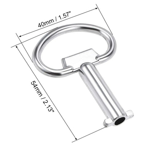 5 Pack Zinc Alloy Safety Keys For Electrical Cabinets And Water Meter Boxes 5mm Hole 54x40mm Nickel Plated Durable Key