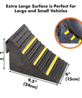 Two Pack Heavy Duty Extra Large Solid Rubber Wheel Chocks With Portable Handle For Travel Trailer, Truck, RV And Commercial Vehicles Keeps Wheels In Place On Driveways, Ramps And Campsites