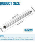Stainless Steel Conveyor Roller 1 Inch Diameter 12 Inch Length Gravity Transmission Replacement Part Pack Of 2 With Galvanized End Silver Finish For Industrial Warehousing And Assembly Lines, showing measurements.