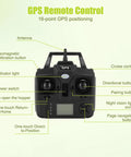 Close-up of GPS remote control with buttons for Beast GPS Fishing Bait Boat With 12000mAh Battery, 1640ft Remote Range RC Boat