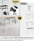 Four Piece Table Leg Extender Set Adjustable Height Lifter shows compatibility with various folding tables and tubes.