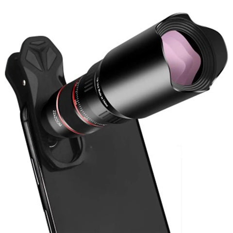 Dual Focus Low Light Monocular Telescope With Smartphone Tripod 22x Zoom Surround View System attached to smartphone