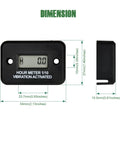 Vibration Hour Meter With IP68 Waterproof Case, Wireless Operation And Maintenance Reminder For Gas And Diesel Engines, Tracks Total Hours With Easy Install LCD Readout, Built For Harsh Environments. 54mm x 37mm size, side view