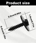 Product size of Thirty Piece Heavy Duty Hex Head Self Tapping Screws M4.2 X 20mm Black Phosphate Finish With Seven Mm Hex Drive