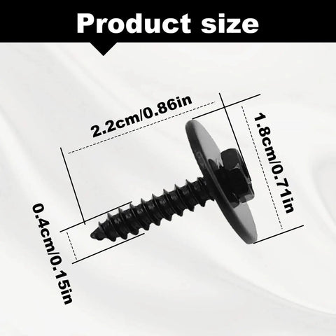 Product size of Thirty Piece Heavy Duty Hex Head Self Tapping Screws M4.2 X 20mm Black Phosphate Finish With Seven Mm Hex Drive
