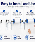 Instructions for Heavy Duty Wall Mount Bubble Wrap Dispenser Built Tough Industrial Steel Roll Holder during installation.