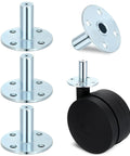 Four Pieces Broad Brimmed Hat Caster Sockets For 7/16 Inch Caster Stem Stainless Steel Sleeve Inserts with wheel shown