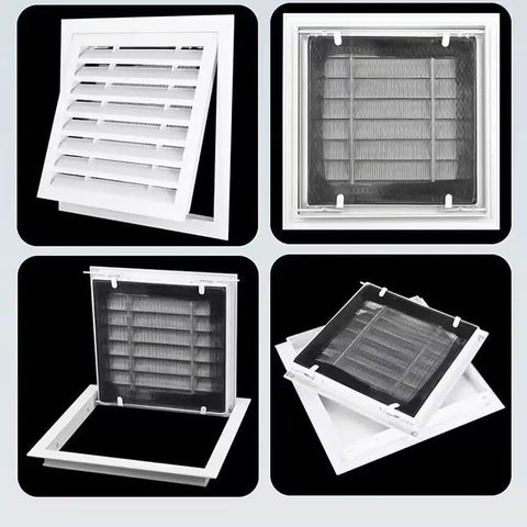 Hassle Free Removable Hvac Return Air Grille Vent Cover Louvered for wall and ceiling with washable filter in clean white.