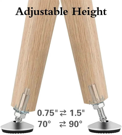 Beefy Heavy Duty Adjustable Swivel Leveling Feet Set With T Nut Bolt M8 And M10 4 Pack 50xM8x50mm Easy Install Height Range 0.75 To 1.5 Inches For Stable Furniture And Machinery, adjustable metal feet on wood legs