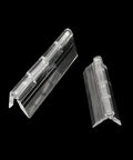 Clear Transparent Piano Hinge Set For Piano Box Lids Plexiglass Length 10Pcs showing detail of acrylic construction on black background