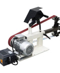 Garage Beast Variable Speed Belt Sander And Metal Polisher With A 72 Inch Sanding Belt And 110V Motor on a solid base.