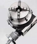 Ultra Compact Indexing Head With Kickass Four Jaw Control And Smooth 360 Dial, showcasing durable cast iron and metal components.