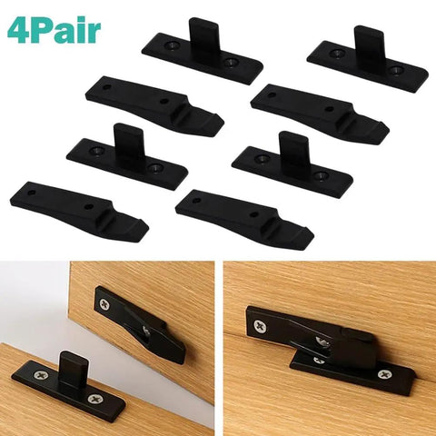 Push In Panel Clips For Kitchen Plinths And Cabinet Mounting Quick Release Fasteners With Concealed Fixing in black ABS plastic