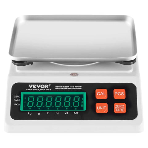 Industrial Counting Scale for Parts and Coins With 10 Kg Capacity, features LED display and stainless steel pan for precise weighing.