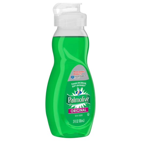 Original Scent Travel Size Dish Soap in a 3 Ounce Bottle Grease Cutting Liquid Dishwashing Liquid Case Of 72 Green Bottle