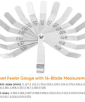 ZUZUAN 2-piece feeler gauge set: 32-blade standard and 16-blade offset gauge, SAE and metric sizes.