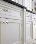 12 Pack Diamond Clear Crystal Glass Cabinet Knob Set With Plate And Screws on white kitchen cabinets