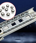Close-up of Beefy Ball Bearing Drawer Slides Heavy Duty Full Extension Side Mount Telescopic Runners Track 3 Section 44In Pair 120Kg Load