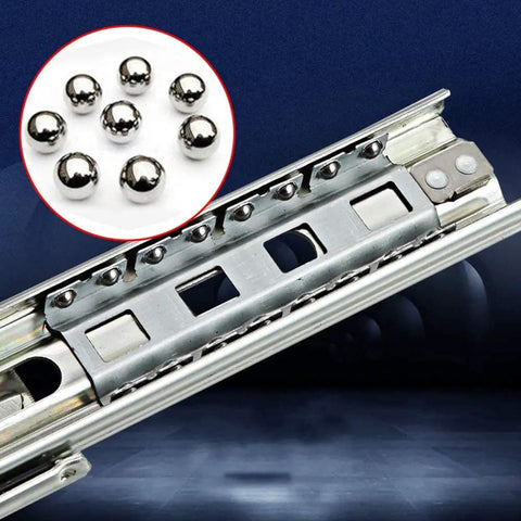 Close-up of Beefy Ball Bearing Drawer Slides Heavy Duty Full Extension Side Mount Telescopic Runners Track 3 Section 44In Pair 120Kg Load