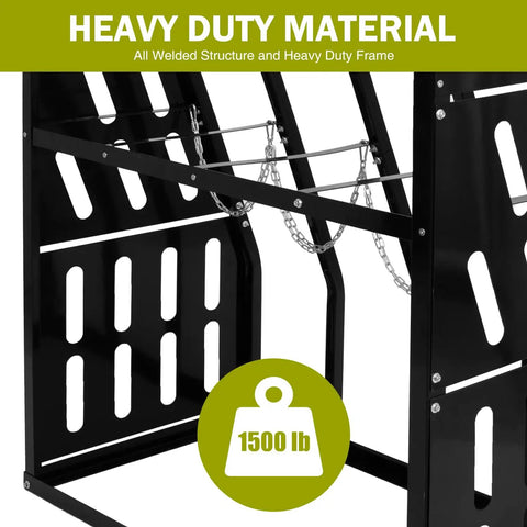 Heavy Duty Vertical Bar Rack Ready To Handle 1500 Lb Wall Mount Storage For Long Parts And Tool Boxes Welded Steel Frame close-up of heavy-duty structure