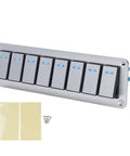 8 Gang Rocker Switch Panel With Blue LED Backlight And Voltmeter, Aluminum Alloy Prewired Toggle Switches for 12V 24V Vehicles