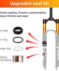 Ultralight Air Suspension Front Fork for XC/AM Mountain Bikes, 120mm Travel with seal kit components shown, trail ready