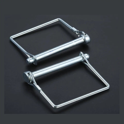 Three Eighths Inch Trailer Hitch Pin Two Pack, Heavy Duty Carbon Steel Zinc Plated And Rust Resistant, flat lay