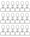 50 pack of Grab These Slick Swivel Clasp Hooks Solid D Ring Key Chain Clips Heavy Duty Lobster Claw Snaps in classic silver.