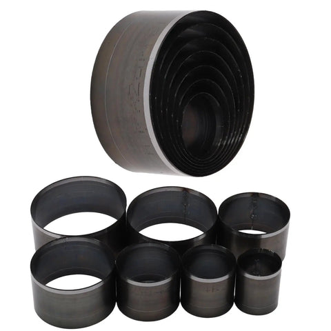 Leather Circle Cutter Tool Set With 7 Sizes 20mm To 50mm High Carbon Steel Hole Punch for leather crafting and DIY projects.