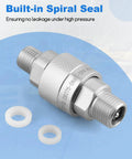 Two Pack M16 To M14 Hydraulic Quick Connect Fittings With Built In Plunger Set For AGT And Chinese Mini Excavators