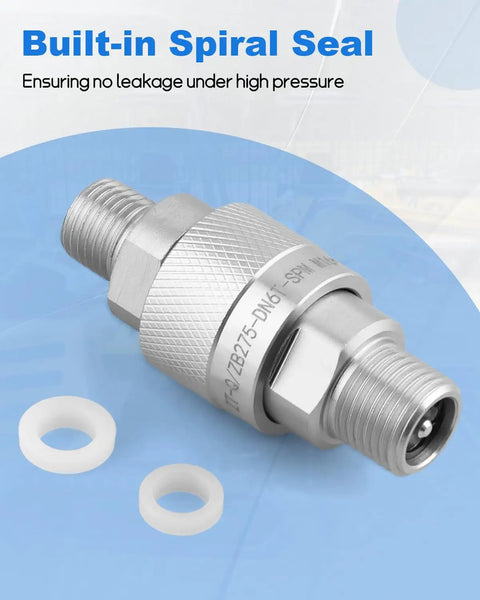 Two Pack M16 To M14 Hydraulic Quick Connect Fittings With Built In Plunger Set For AGT And Chinese Mini Excavators