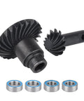 24T And 12T Steel Helical Gear Set For 1/18 Traxxas TRX4M Crawler Front And Rear Axles Upgrade CNC Machined Steel For Durability Replaces Plastic Gears For Smoother Transmission And Less Burrs with bearings.