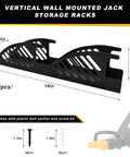 Two Pack Wall Mount Jack Stand Organizer For 2 And 3 Ton Jacks, Heavy Duty Storage Bracket, Metal Wall Rack For Garage Or Shop