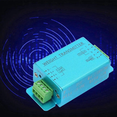 Heavy Duty Load Cell Amplifier And Weight Transmitter For 4 To 20mA And 0 To 10V Outputs With Quick Signal Boost Easy Setup And Precise Sensing Workhorse Reliability For Industrial Scales, blue metal module