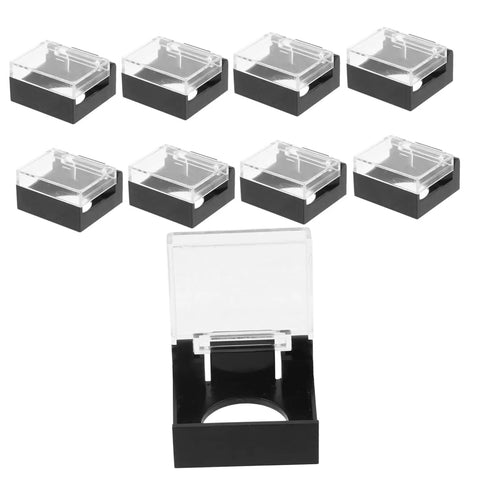 Ten Pack Button Covers For Push Switches Emergency Stop Guards Protective Plastic Covers For Industrial Machinery 16mm Button Holes shown