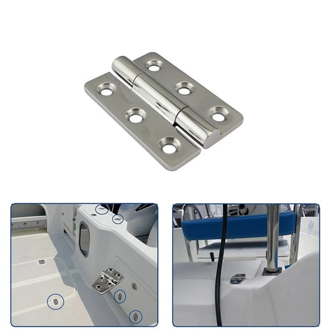 4 Pack 120 Mm 304 Stainless Steel Hinges Featuring A Kickass Mirror Polish Finish For Marine Boat Hardware, side view of hinge.